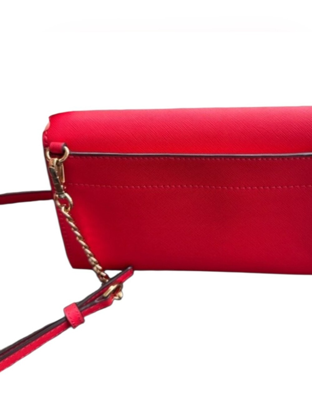 Michael Kors Coral Saffiano Leather 3-in-1 Crossbody Bag with Gold Hardware EUC - Picture 5 of 12